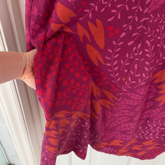 Gudrun Sjoden pink v-neck dress Sz Medium with pockets - Picture 2 of 7